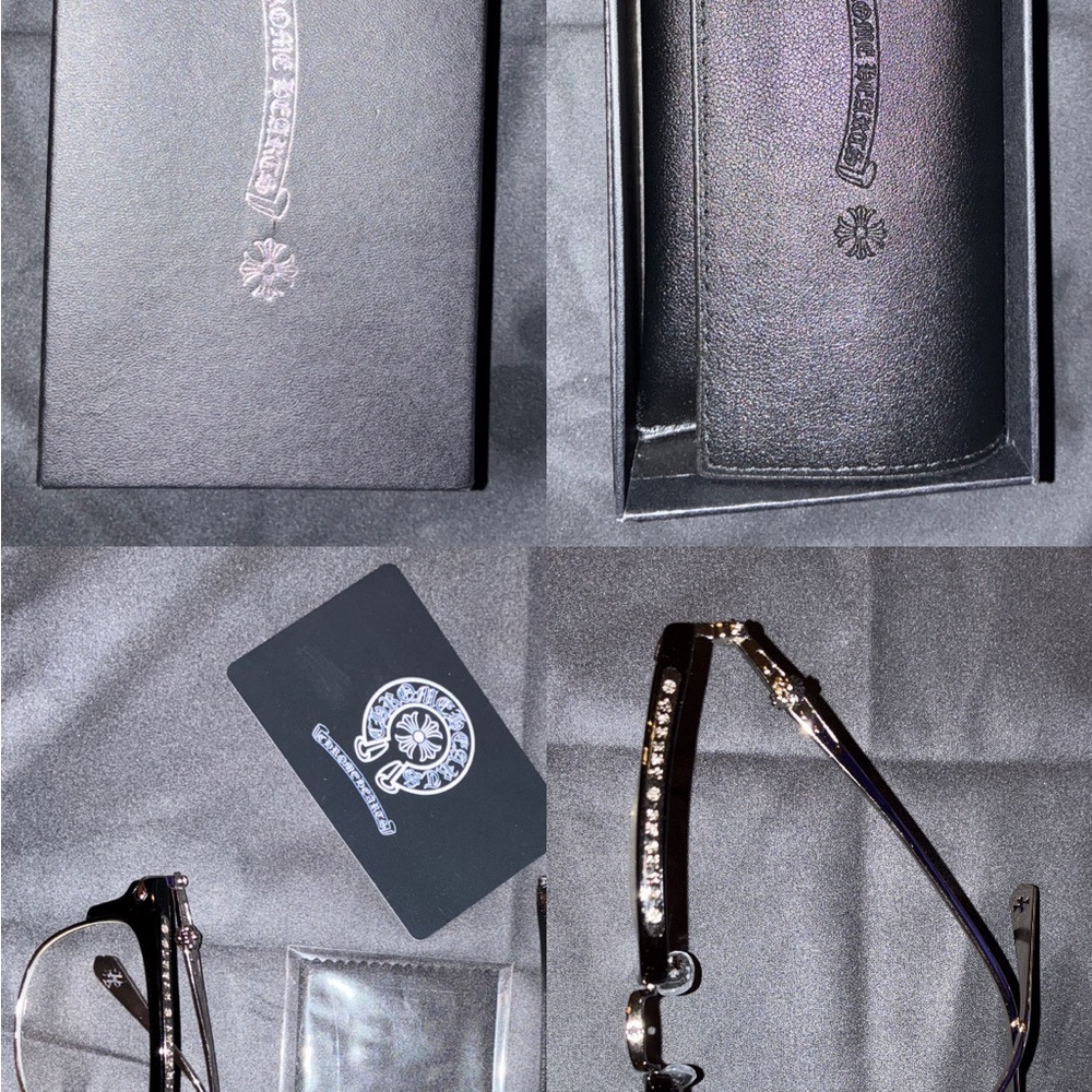 Chrome Hearts Black Sunglasses with Silver Detailing